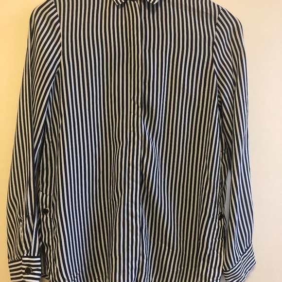 Zara blue & white stiped blouse - Picture 1 of 6
